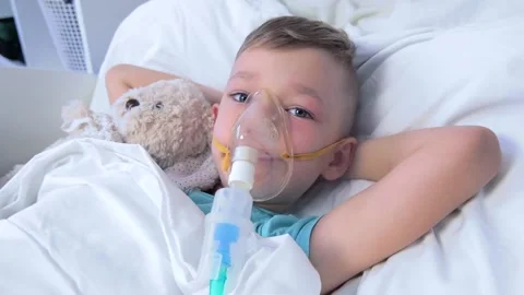 Boy has inhalation Stock Footage 145938228