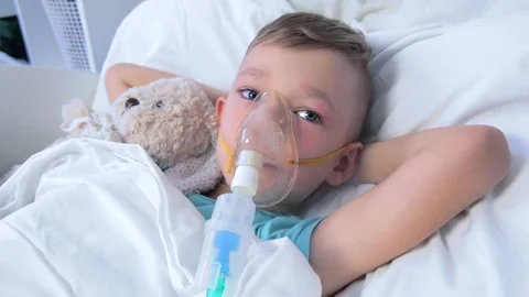 Boy has inhalation Stock Footage 145938245