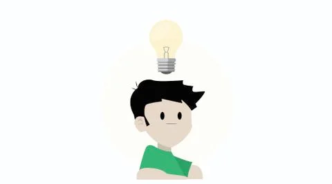 Boy having and Idea Stock Illustration