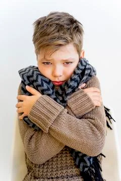 Boy having flu Stock Photos