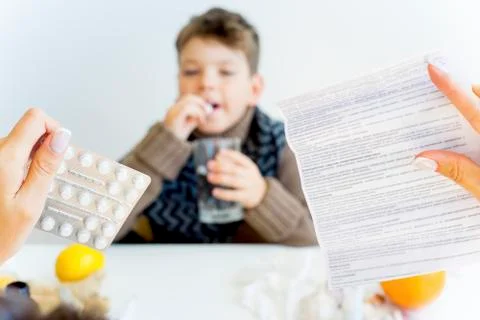 Boy having flu Stock Photos