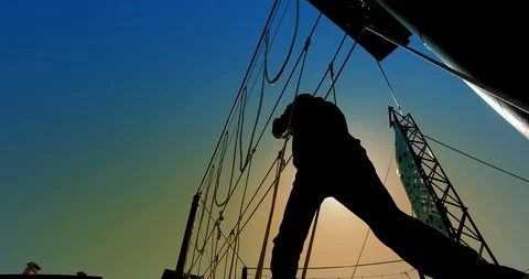 Boy is having fun and enjoying climbing activity in an adventure park Stock Footage 88744751