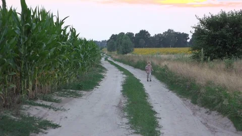 Boy having fun running and approaching to camera in slow motion Stock Footage 72573612