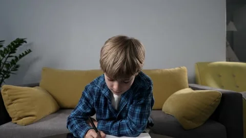 Boy having a video call at home. Stock Footage 186940933