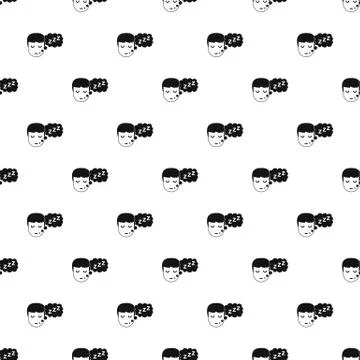 Boy head with speech bubble pattern Illustrazione stock