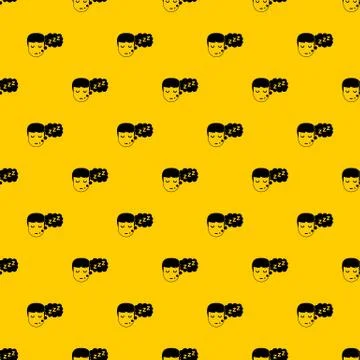 Boy head with speech bubble pattern vector Stockillustratie