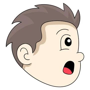 Boy head was looking gaping curious Stock-Illustration