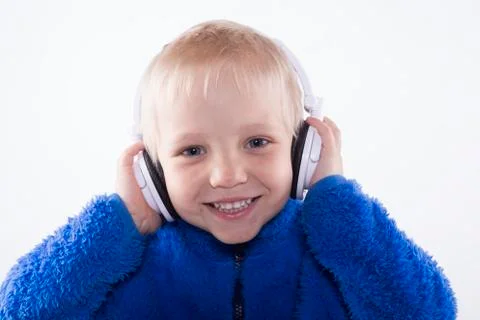 Boy with headphones Stock Photos