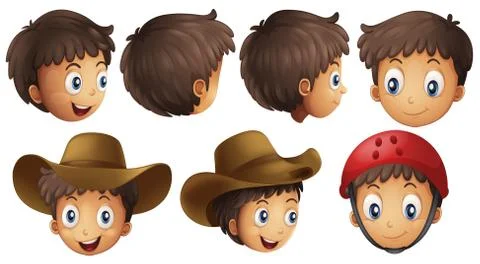 Boy heads 스톡 일러스트