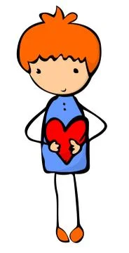 Boy with heart Stock Illustration