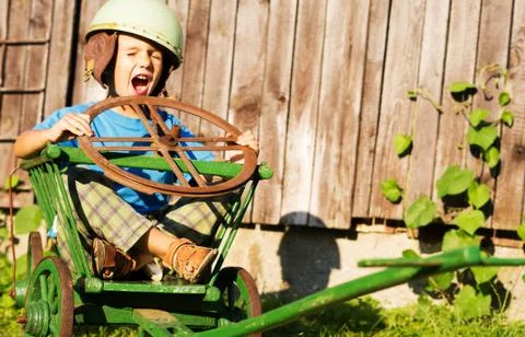 Boy with helmet Stock Photos