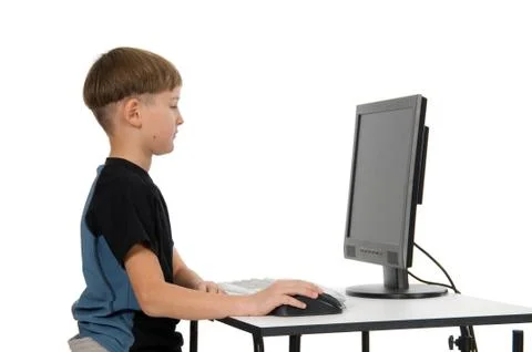 Boy on his computer Stock Photos