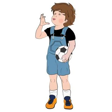 Boy is holding a ball vector Illustrazione stock
