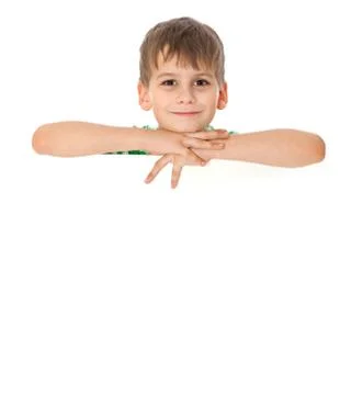 Boy holding a banner Stock Photos