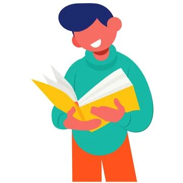 Boy Holding Book Stock Illustration