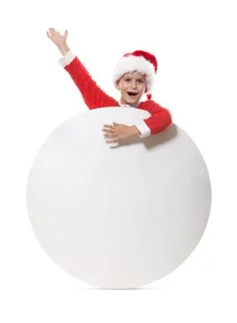 Boy holding a poster Stock Photos