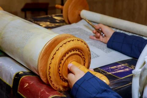 Boy holding Torah scrolls Stock Photos