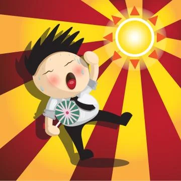 Boy on a hot day Stock Illustration