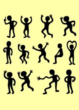 Boy icon set silhouette Stock Illustration