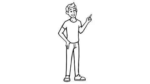 Boy Idea whiteboard animation 4K footage Stock Footage 116570614