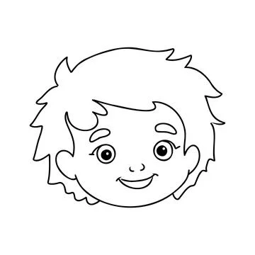 Boy illustration vector stroke outline graphic isolate on white background ic Stock Illustration