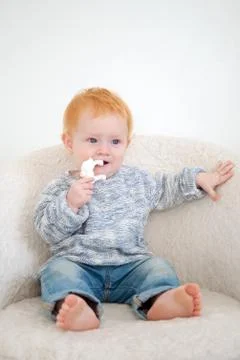 A boy in jeans Stock Photos