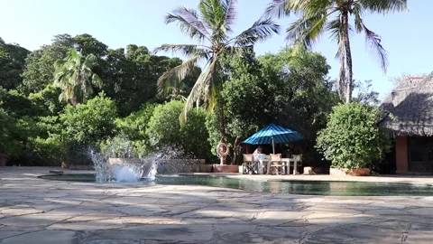 Boy jumping into empty pool Stock Footage 170259415