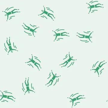 Boy jumping glyph seamless pattern Stock Illustration