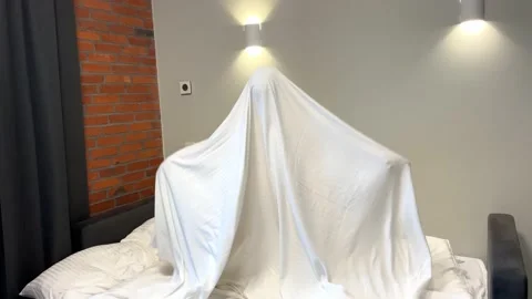 Boy jumping having fun halloween holiday crazy Stock Footage 221923657