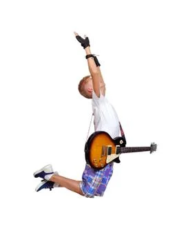 Boy jumping Stock Photos