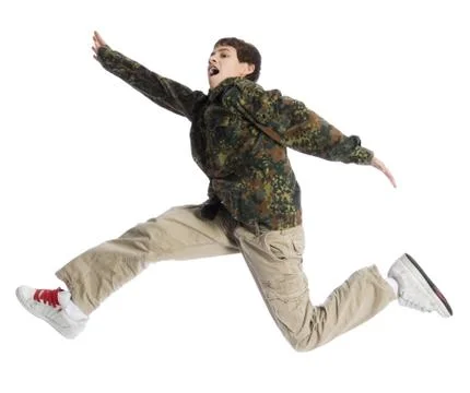 Boy jumping Stock Photos