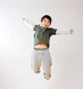 Boy jumping Stock Photos