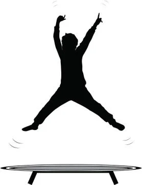 A boy jumping the trampoline Illustrazione stock