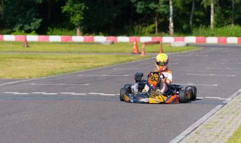 Boy in kart Stock Photos