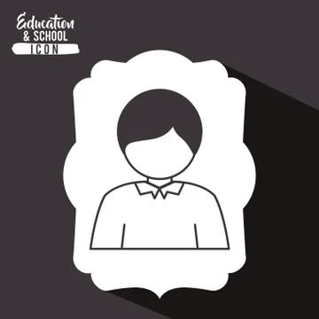 Boy kid inside frame design Stock Illustration