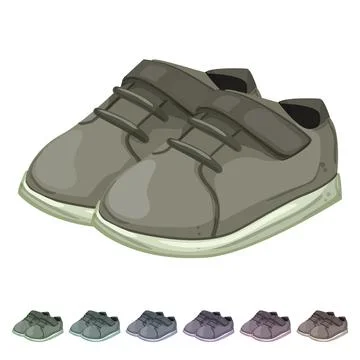 Boy kid shoes cartoon vector graphic Stock Illustration