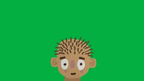 Boy / Kid Thinking. ADHD, Creative, Thinking Animation. Green Screen Stock Footage 123699800