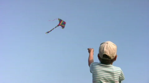 Boy with kite Stock-Footage 263403
