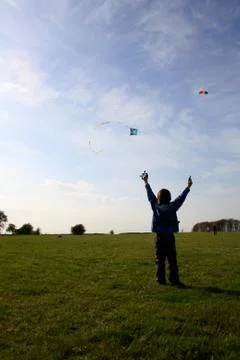 A boy with a kite. Stock Photos