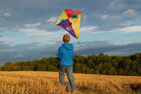 Boy with kite Stock Photos