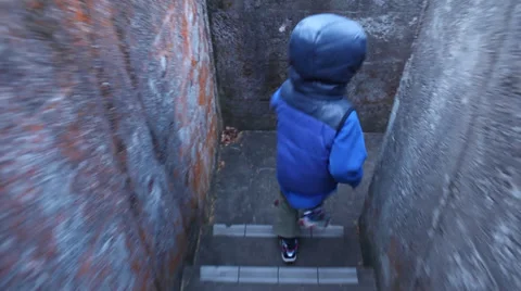 Boy in Labyrinth Stock Footage 32940683