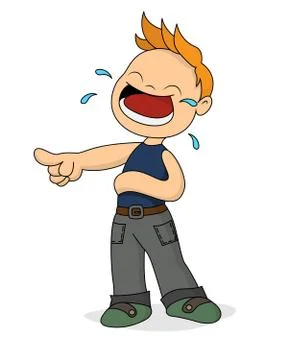 Boy laughing cartoon - vector illustration Stock Illustration