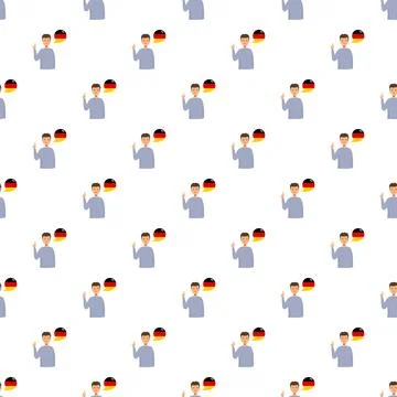 Boy learning german language and culture seamless pattern Stock Illustration