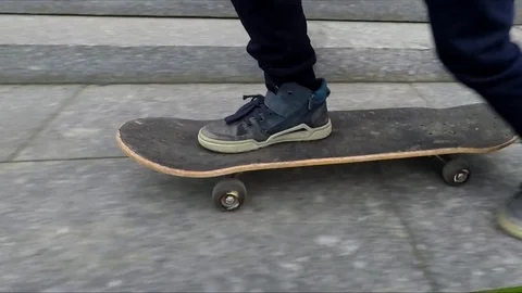 Boy learning hot to skate Stock Footage 91379709