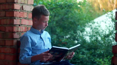 Boy Learns book Stock-Footage 25426902