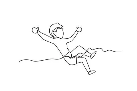 A boy learns to swim Stock Illustration