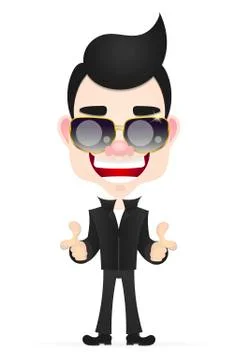 Boy in leather jacket Stock Illustration
