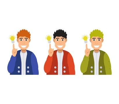 Boy With Light Bulb And Idea Stock Illustration