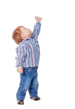 Boy look up Stock Photos