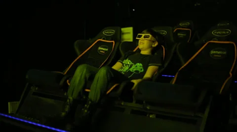 Boy looking 5D cinema Stock Footage 42910020